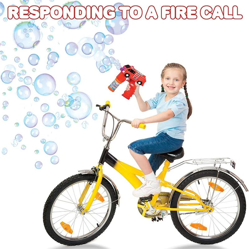 Bubble Machine Blower Gun Fire And Police Set, Flashing Light And Sound Shooter Blasters