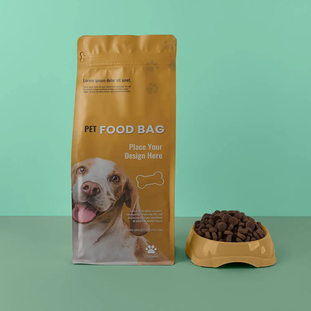 Шэньчжэнь завод 2 кг 5 10 15 20 пластиковая алюминиевая фольга с плоским дном Ziplock кошка собака упаковка для еды домашних животных пакет