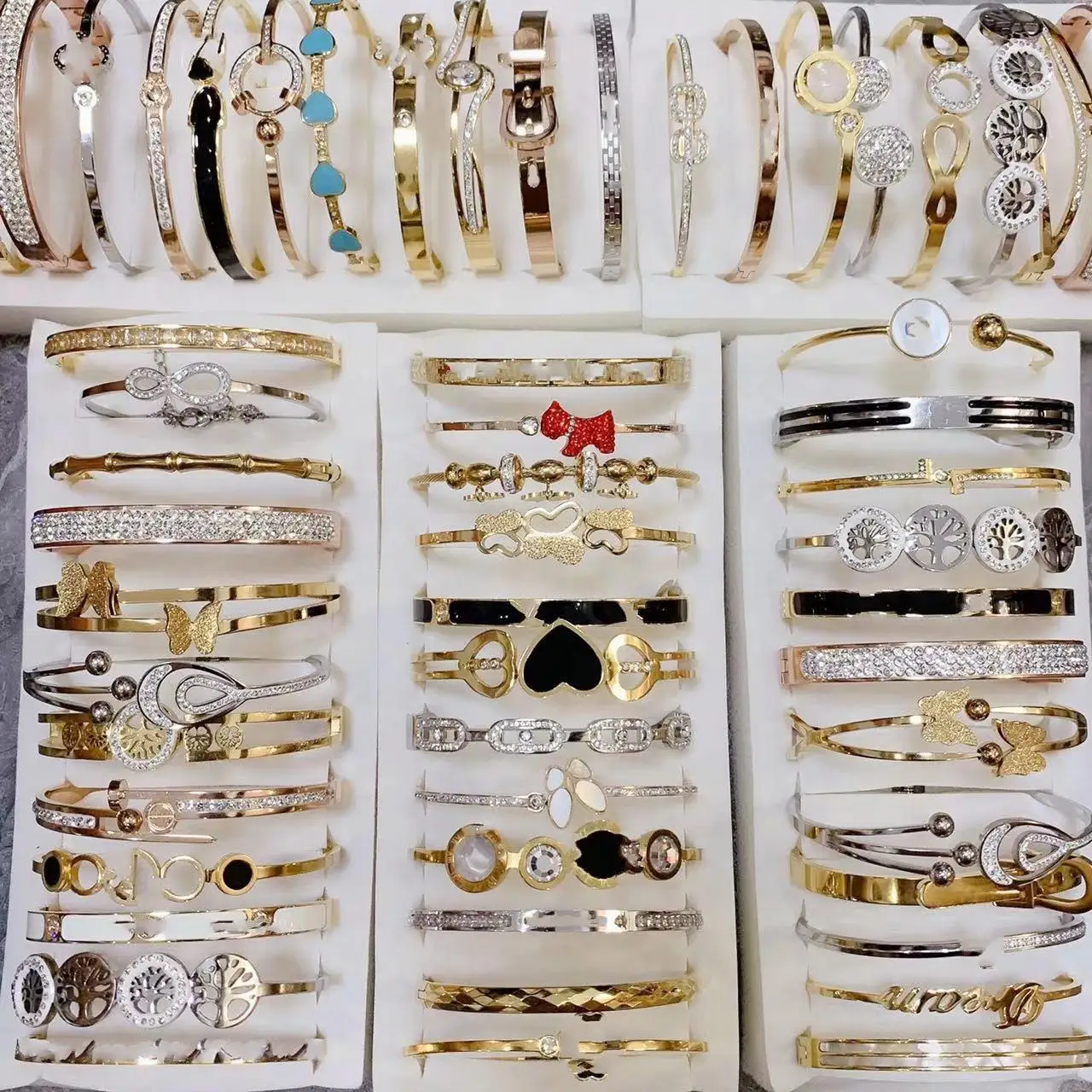 Luxury Designer Brand Jewelry Inspired Stainless Steel No Tarnish No Fade Bracelets Bangles For Women