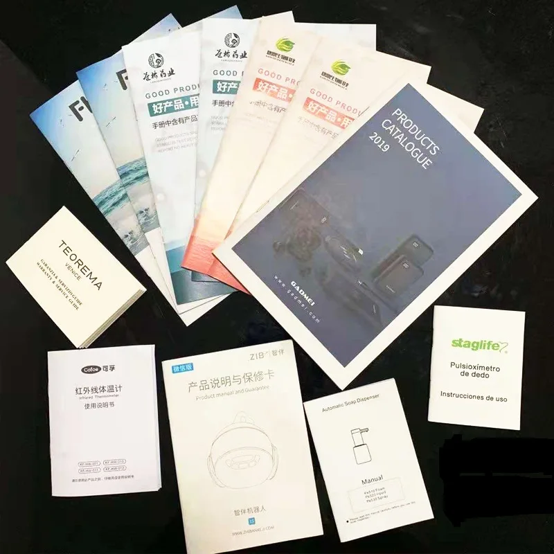 Folding book printing product booklet English Japanese brochure custom print instruction manual design