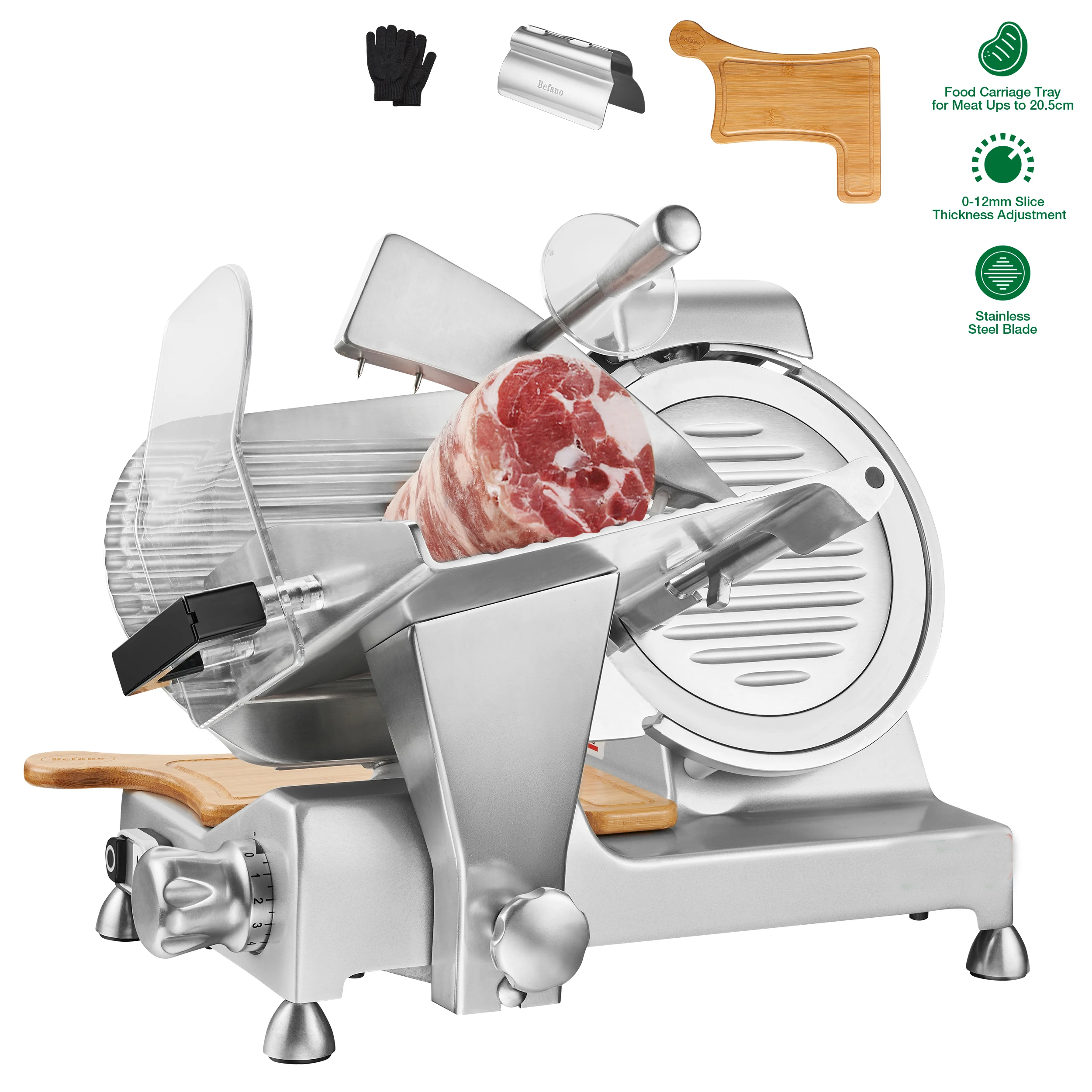 Woomaster Commercial Automatic Food Meat Slicer with finger protection