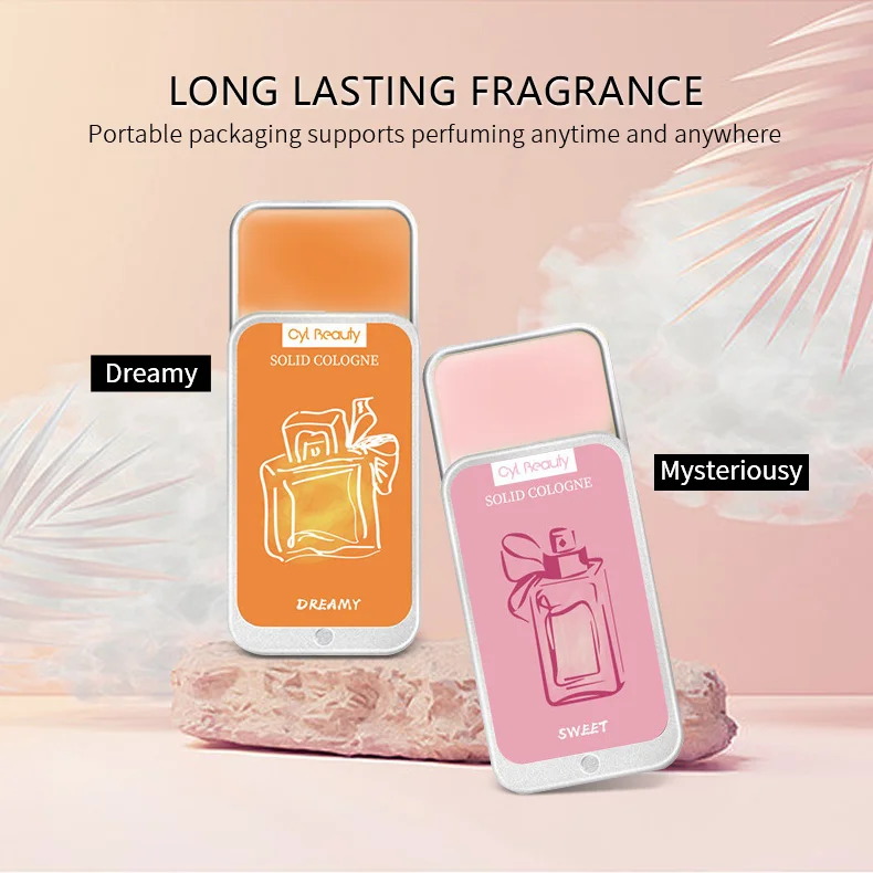 Private Label Long Lasting Girl Kids Solid Cologne Balm Wax OEM Strawberry Median Pink Organic Fragrance Solid Perfume For Women