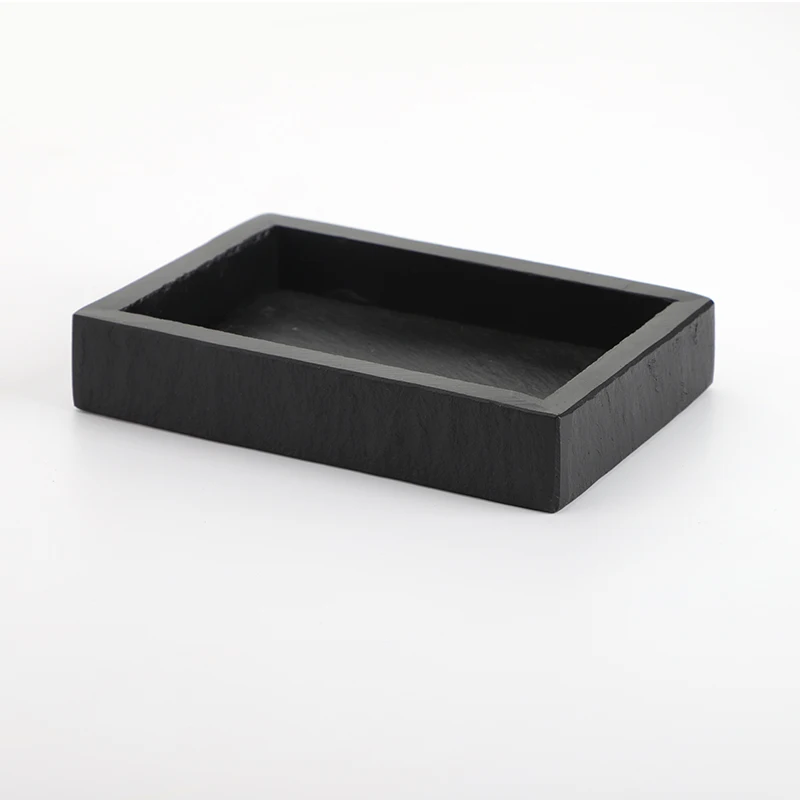 Free samples Factory wholesale bathroom accessories set Black Slate Real Stone Soap Dish