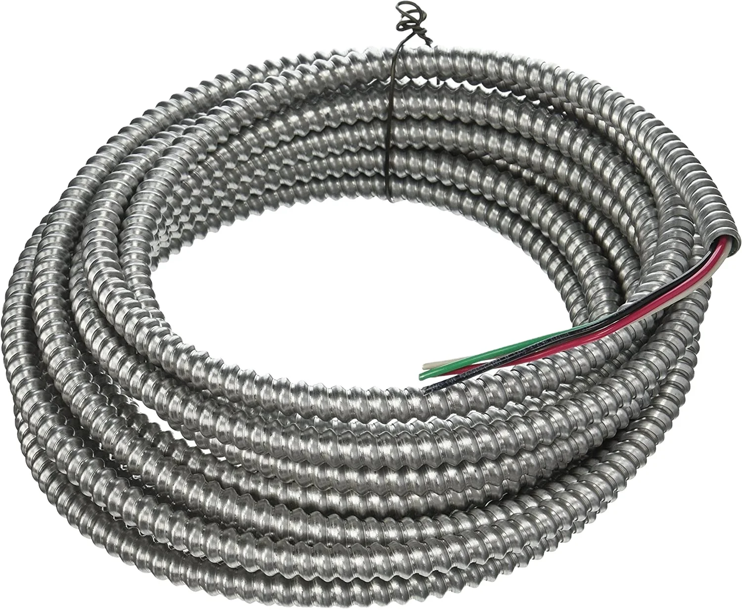 Metal Clad Armor Cable MC (BX) 12/2 Awg UL Building wire 600V Copper Conductors, AIA PVC/Nylon Insulation 14 to 10 AWG