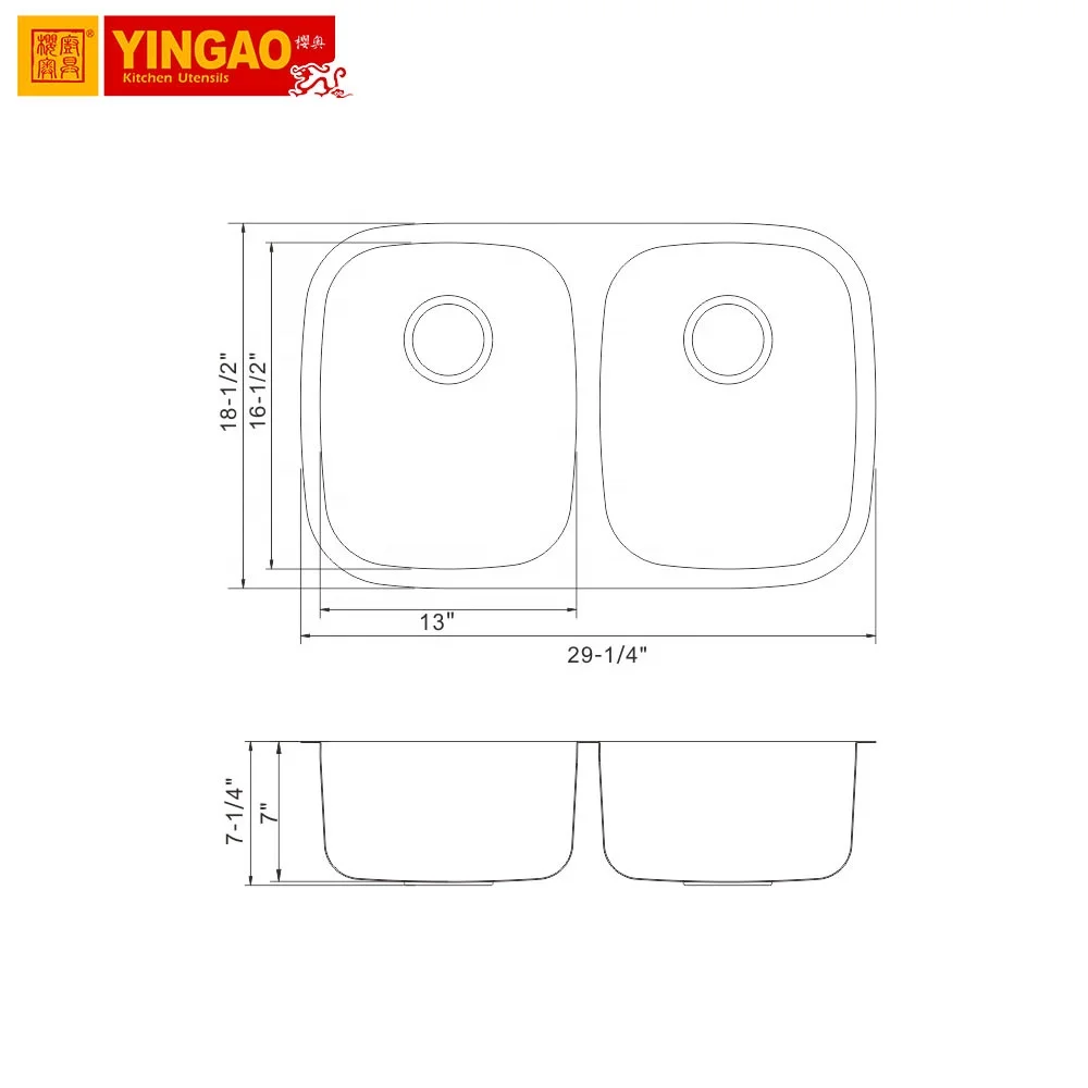 Hot sale low price sus304 double bowl stainless steel kitchen sink