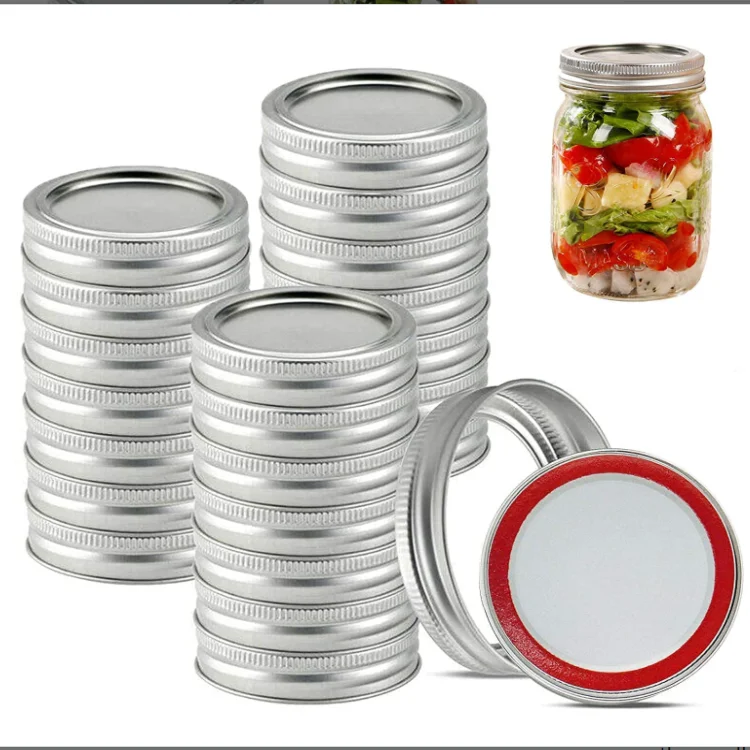 Cheap Price Regular 70mm Gold Canning Lids Wide Mouth 86mm Silver 2 Pieces Plate Band Aluminum Metal Tin Mason Jar Canning Lids