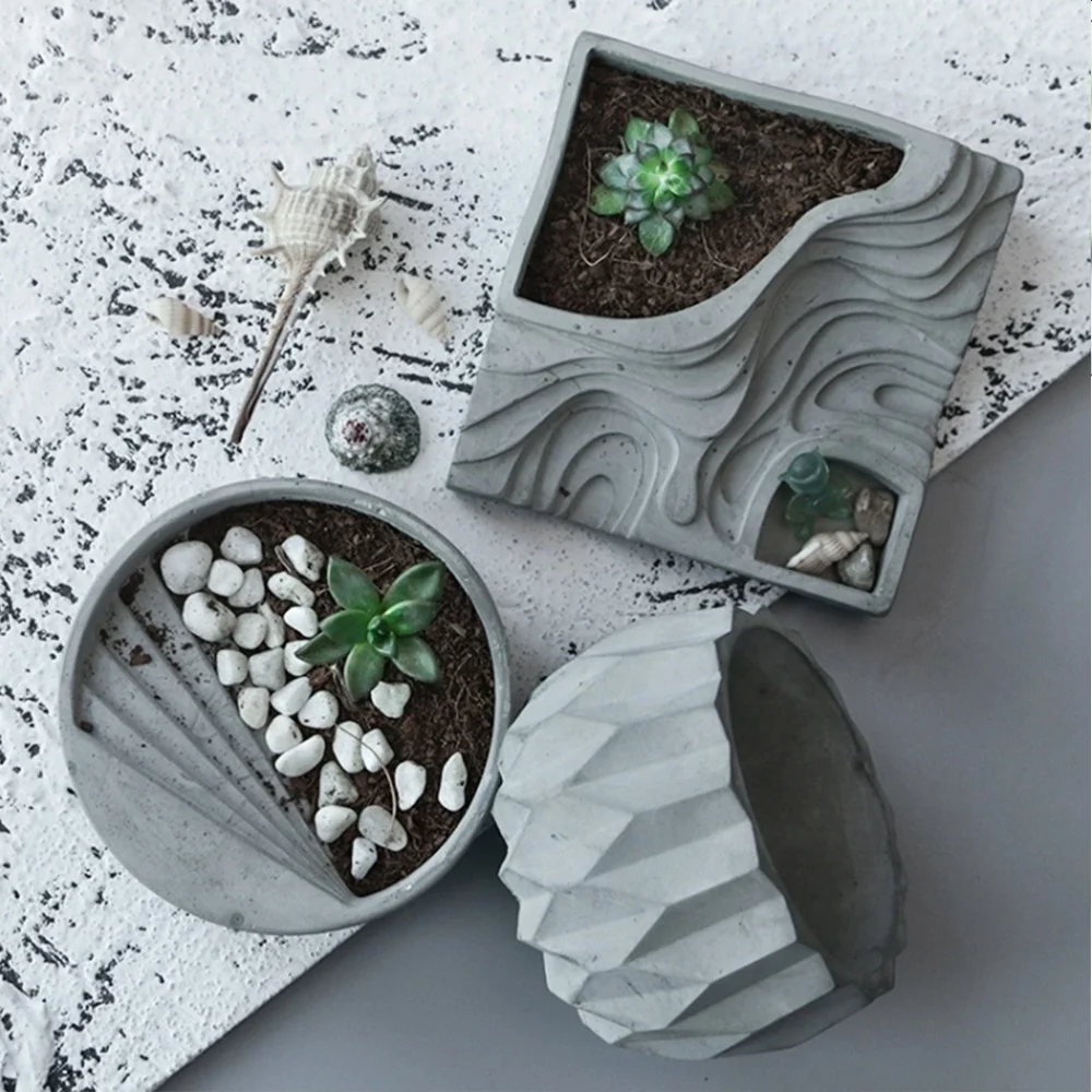 Силиконовая форма «сделай сам» для цветочных горшков глины суккулентов бетонных плантаторов ВАЗ гипсовых цементных форм