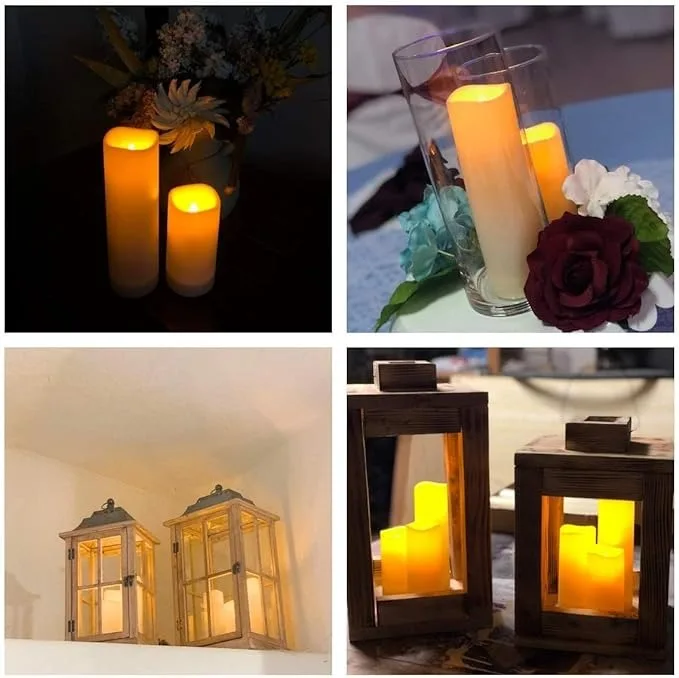 LED Electronic Candle Simulation Plastic Smokeless Cup Wax White Christmas Birthday Wedding Led Pillar Candles