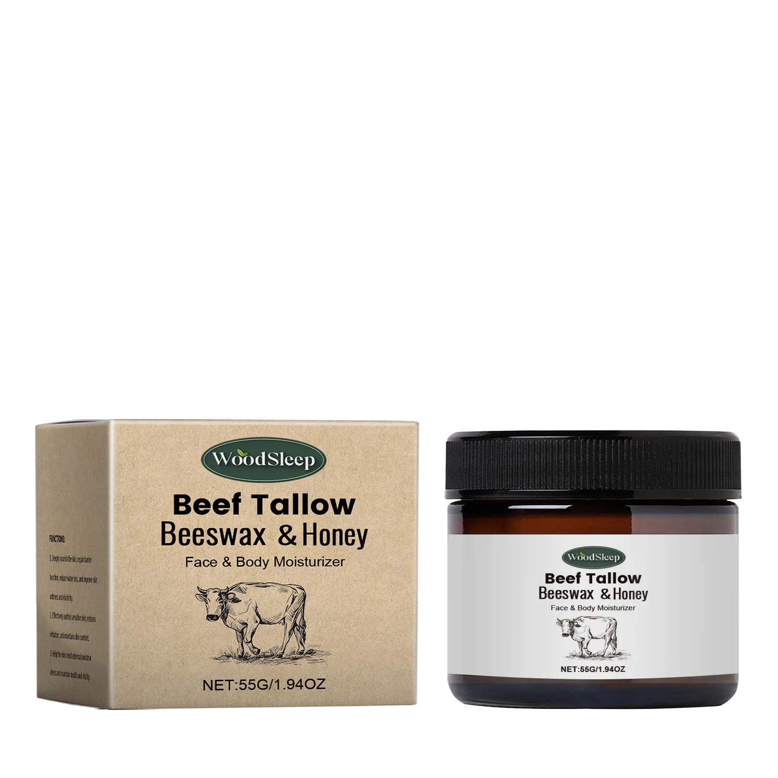 OEM 55G Face & Body Moisturizer Beef Tallow Bee wax & Honey Cream For Brightening And Tightening Skin