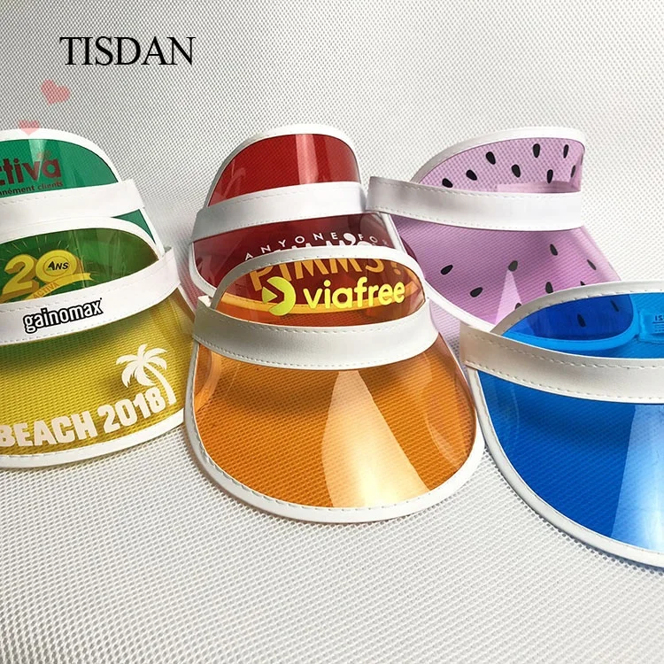 Custom uv protection summer adult and kids plastic hats caps sun visors