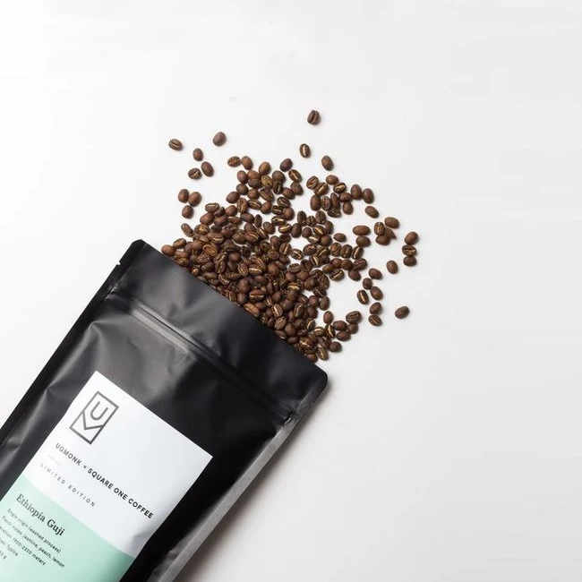 Custom Stand Up Pouches Coffee Bean Packaging Bag Gold Standup Pouch