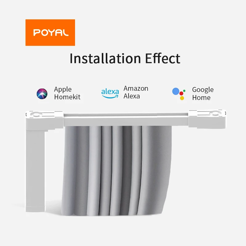 POYAL Curtain Motor Motorized Drapery System Remote Control  Curtain Opener Wifi Smart Home Kit Curtain Accessories