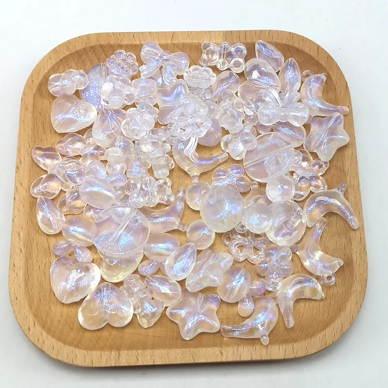 Wholesale acrylic transparent aurora dazzling laser accessories accessories hair rope accessories DIY beads for bracelet product