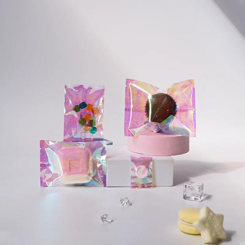 Color changeable rainbow cute mini back seal packaging bag for cookie/candy/biscuits