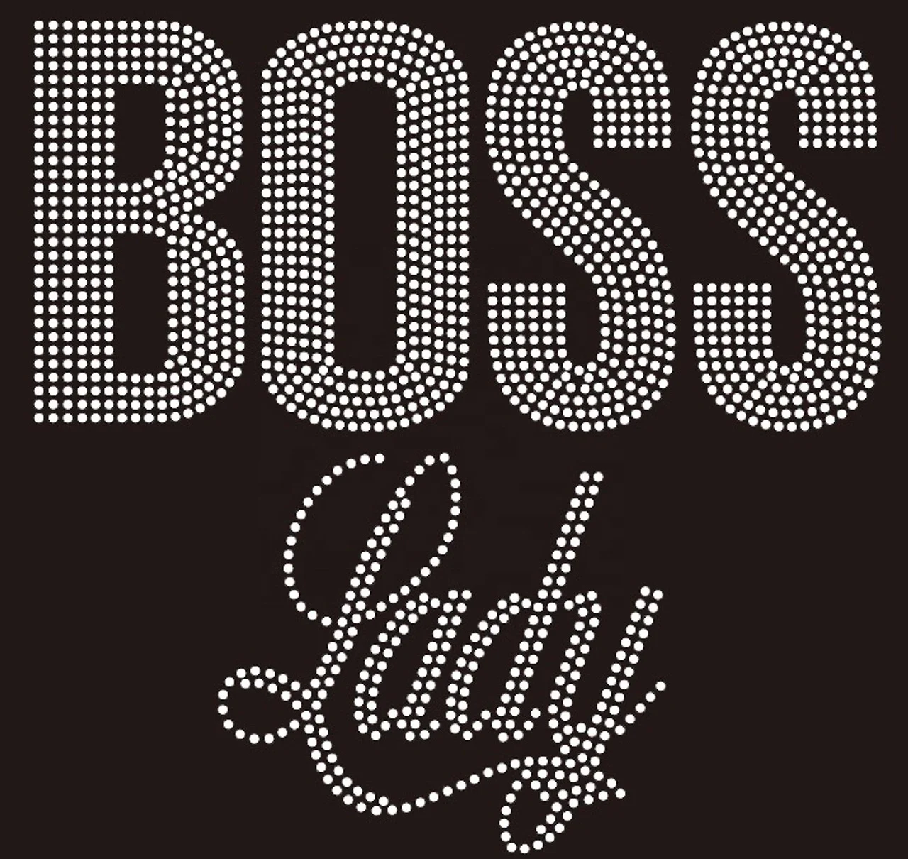 Custom Wholesale Sassy Cheer and Boss Lady rhinestone transfer Iron On Applique For Bling Shirt