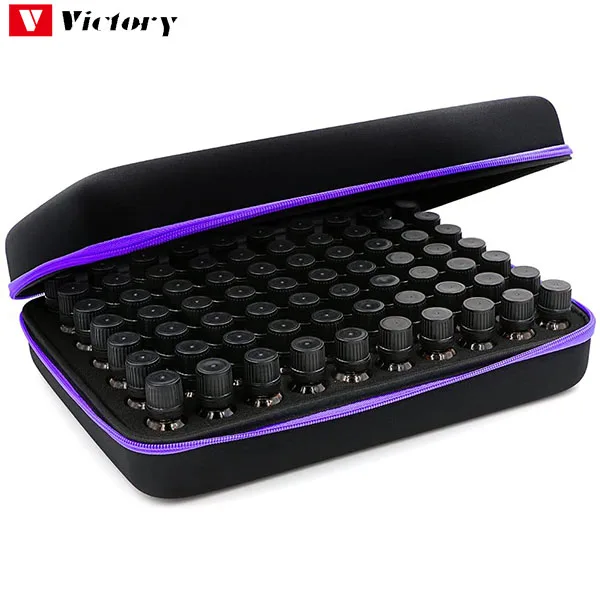 70 Essential Oils Carrying Case Holds 5ml, 10ml, 15ml Bottles Hard Shell Exterior EVA Essential Oils Storage Organizer Bag