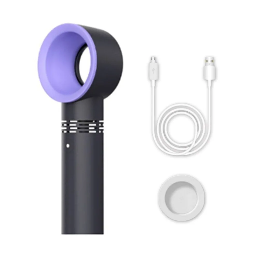 Portable Handheld Bladeless Fan Outdoor USB Rechargeable Mini Air Cooler No Leaf Desktop Bladeless Fan