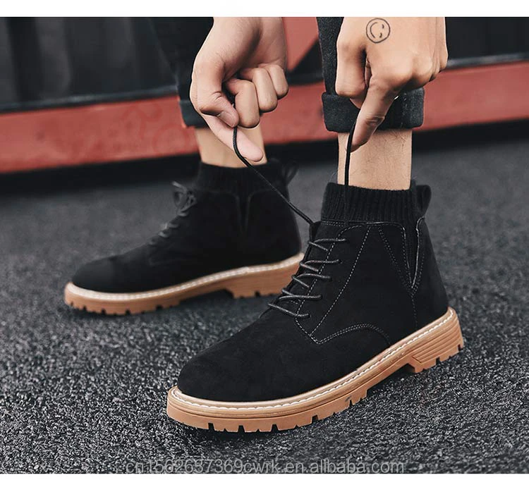 Hot sale dropship men casual shoes for mens shoes luxury brand high quality men loafers black boots winter boots brown Shoes