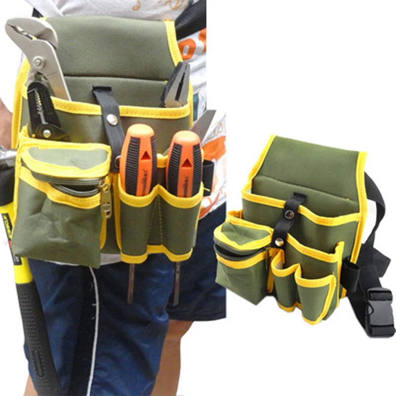 Heavy Duty Waterproof Multi-pocket Tool Organization Waxed Canvas Electrician Waist Tool Belt Bag