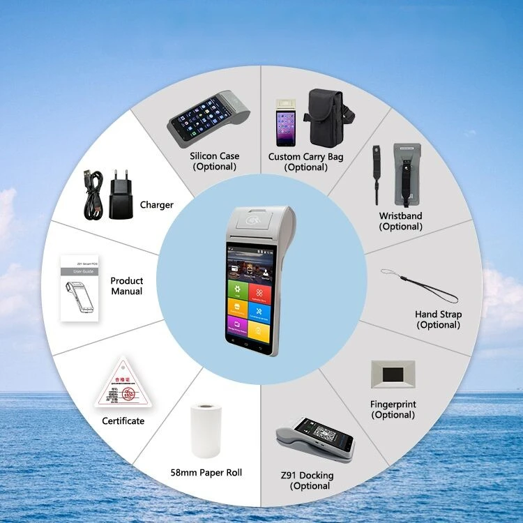 OEM 5.5inch Screen Android Handy Pos System With Printer Parking Receipt Printer