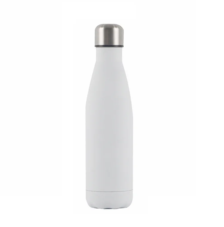 BPA free double walled gym drinkware custom logo matt white vacuum metal water bottle wholesale