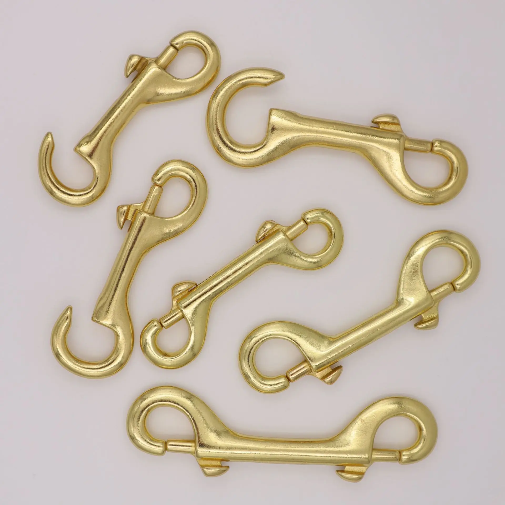 116mm hot sale carabiner for diving bag shoulder belt strap custom strong metal brass double end snap hook for diving