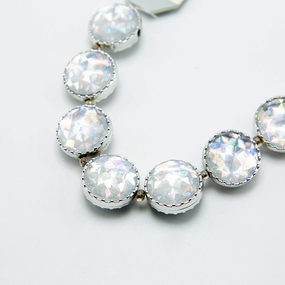 2020 Newest 22mm Crystal Faceted Cabochon Acrylic Lentil Beads for Jewelry Making