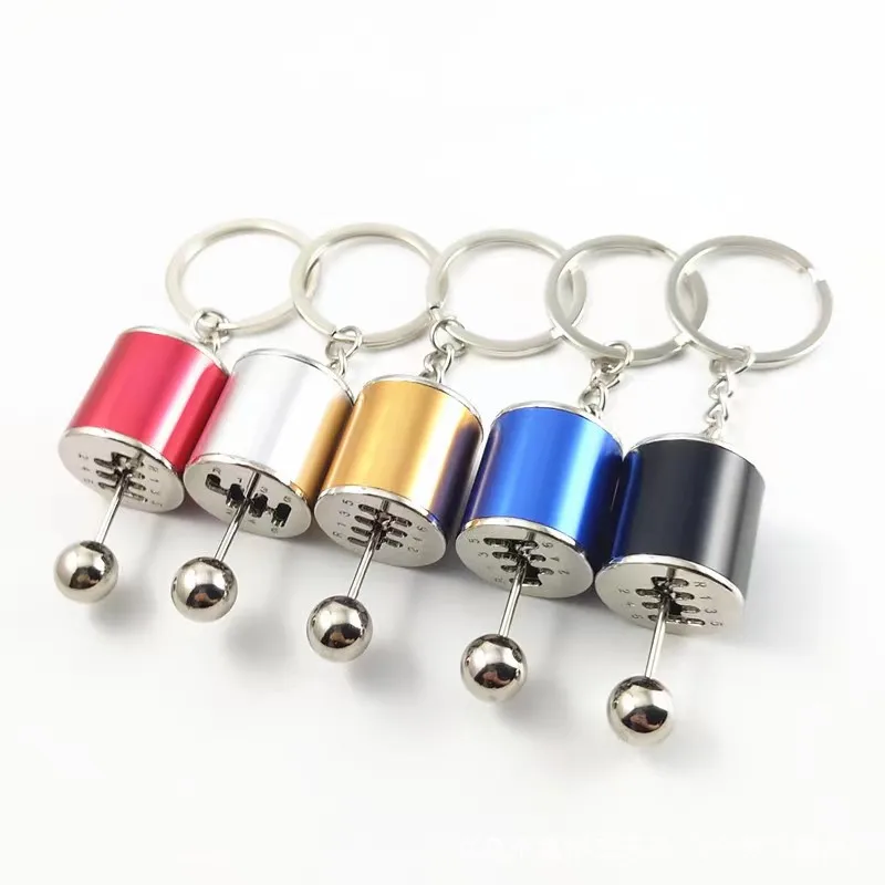 Creative Car 6 Speed Gearbox Gear Head Keychain Manual Transmission Lever Metal Key Ring Car Refitting Metal Pendant keychain
