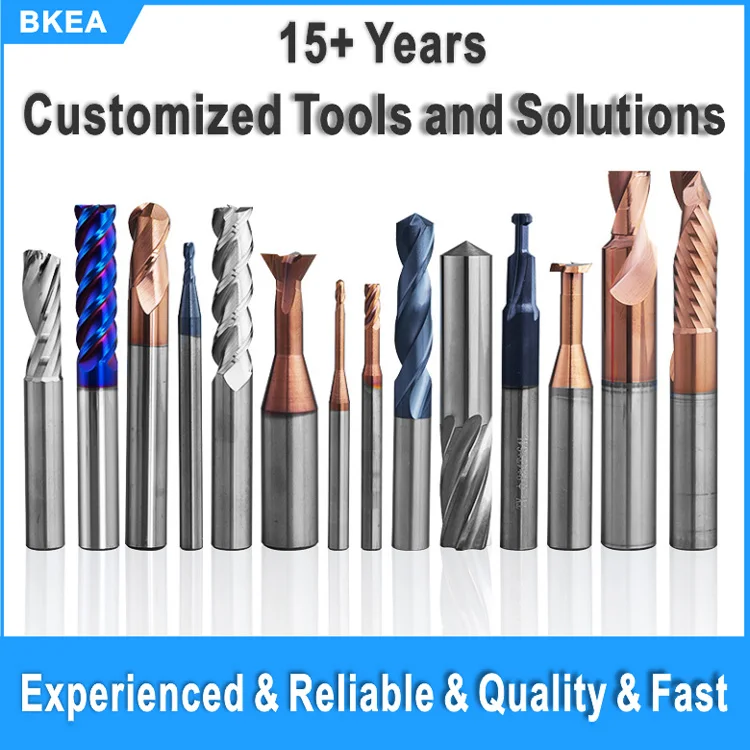 BKEA Customized tungsten carbide tools spiral Reamer  for Steel Parts CNC Lathe Straight Shank chamber reamer valve seat reamer