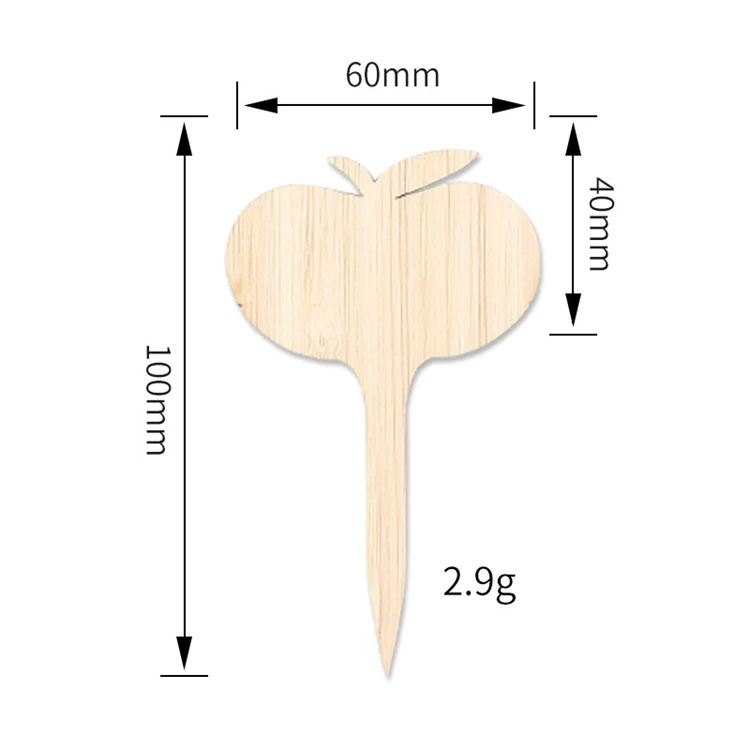 Bamboo Tags Customized Creativity Love Ground Card Flower Seedling Label Gardening Special-Shaped Cutting Plant Wood