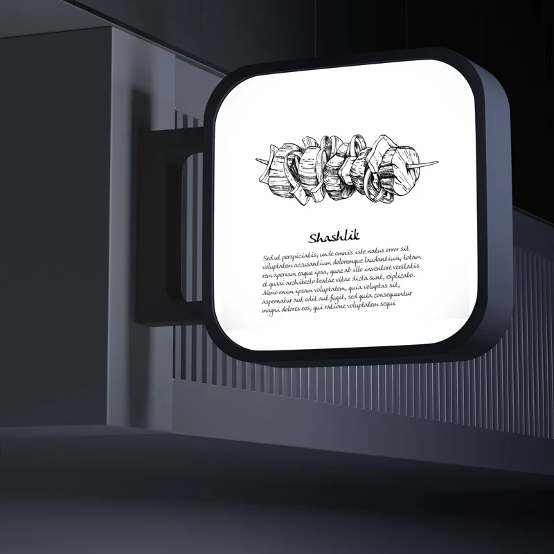 Outdoor Round Acrylic Light Box Sign Display Led Lightbox Wall Metal Frame Signage Signboard 3d Letter Advertising Sign Board