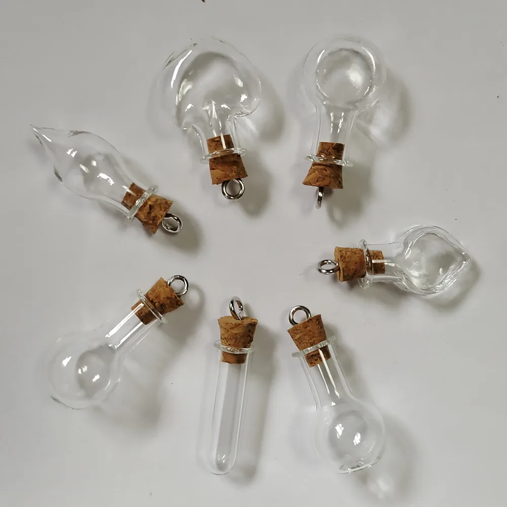 Heart shape Small Glass Bottle With Cork