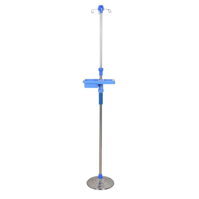 5 Legs 4 Hook Portable Mobile Stainless Steel Medical Iv Drip Stand Pole For Sale