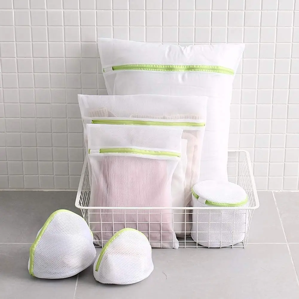 Custom Zippered Mesh Laundry Wash Bags Foldable Delicate Lingerie Bra Socks Underwear Washing Machine Clothes Protection Net