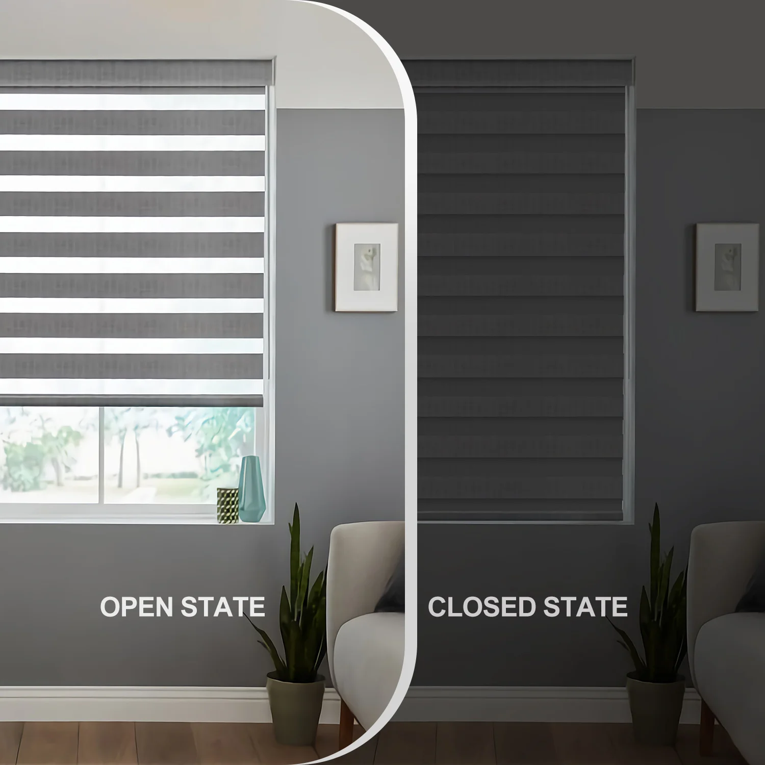 fabric korea combi window blinds  light adjusting zebra roller blinds ready made  horizontal Blackout zebra blinds