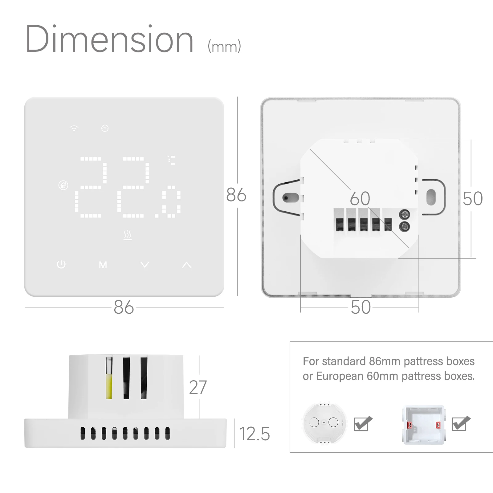 3A water underfloor heating thermostat work with Tuya App control for Android and IOS system