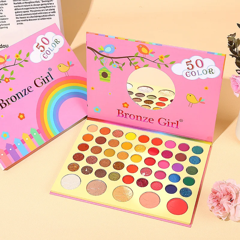 54 color pearlescent matte eyeshadow net red highlight blush earth color milk tea color sequined eyeshadow tray spot factory dir