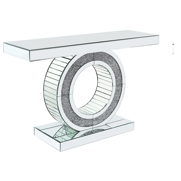 
European crushed diamond sliver mirror furniture Console Table with Diamond 