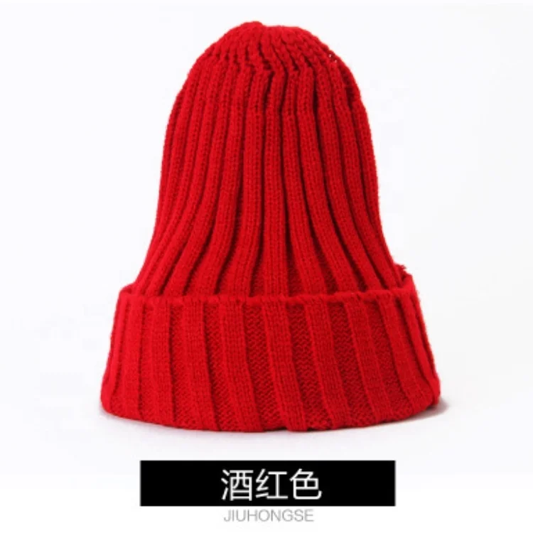 Женская шапка унисекс из смеси хлопка, однотонные теплые мягкие вязаные шапки в стиле хип-хоп, мужские зимние шапки, женские шапочки, облегающие шапки для девочек, оптовая продажа