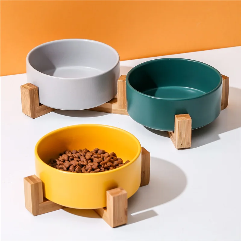 Cat Bowl Ceramic Double Stand Bulk Dog Bowls For Pets