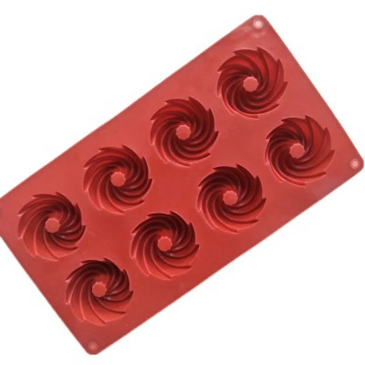 8 Cavities Cyclone spiral Silicone Molds for Microwave Cake