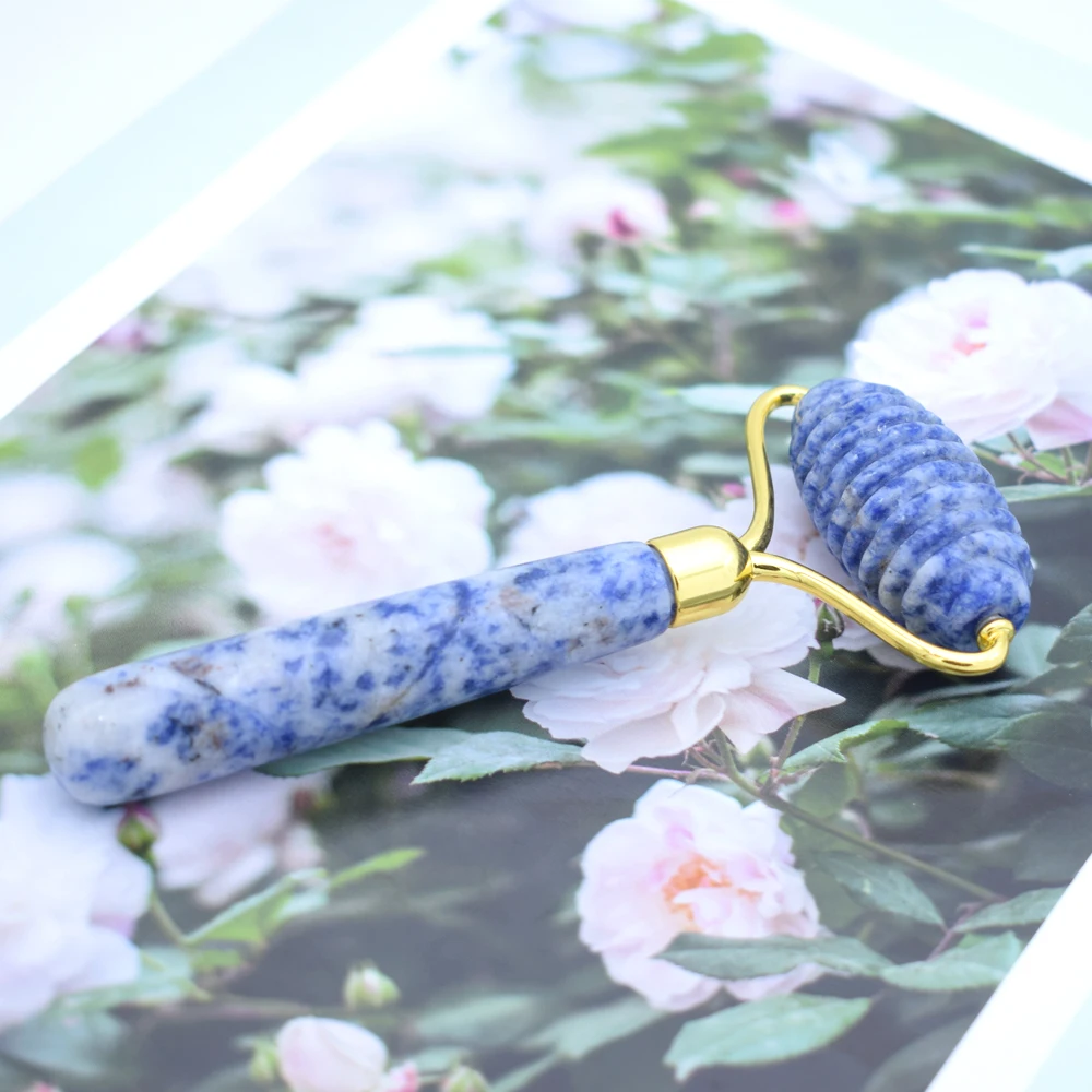 Customized single head dace real venus eye ridged roller and jade roller set with box spikes original massage steps facial tube