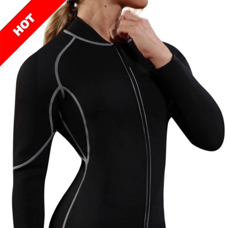 Neoprene long sleeve sauna suit sauna sweat Lady Weight Loss  Workout Sauna Slimming Suit For Women