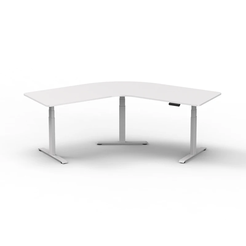 Stand Up Desk Ergonomic Executive L Shape 3 Legs Modern Furniture Office Table Electric Height Adjustable Standing Desk Frame