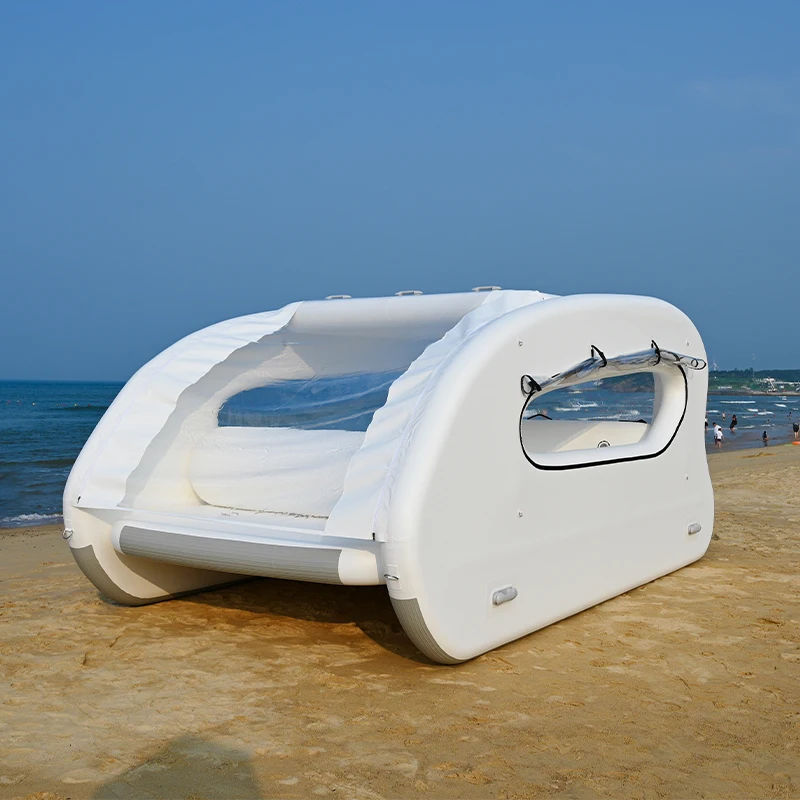 Manufacturer Hot selling spot goods water Rafting Drop Stitch PVC Electric Inflatable floating boat Houseboat catamaran