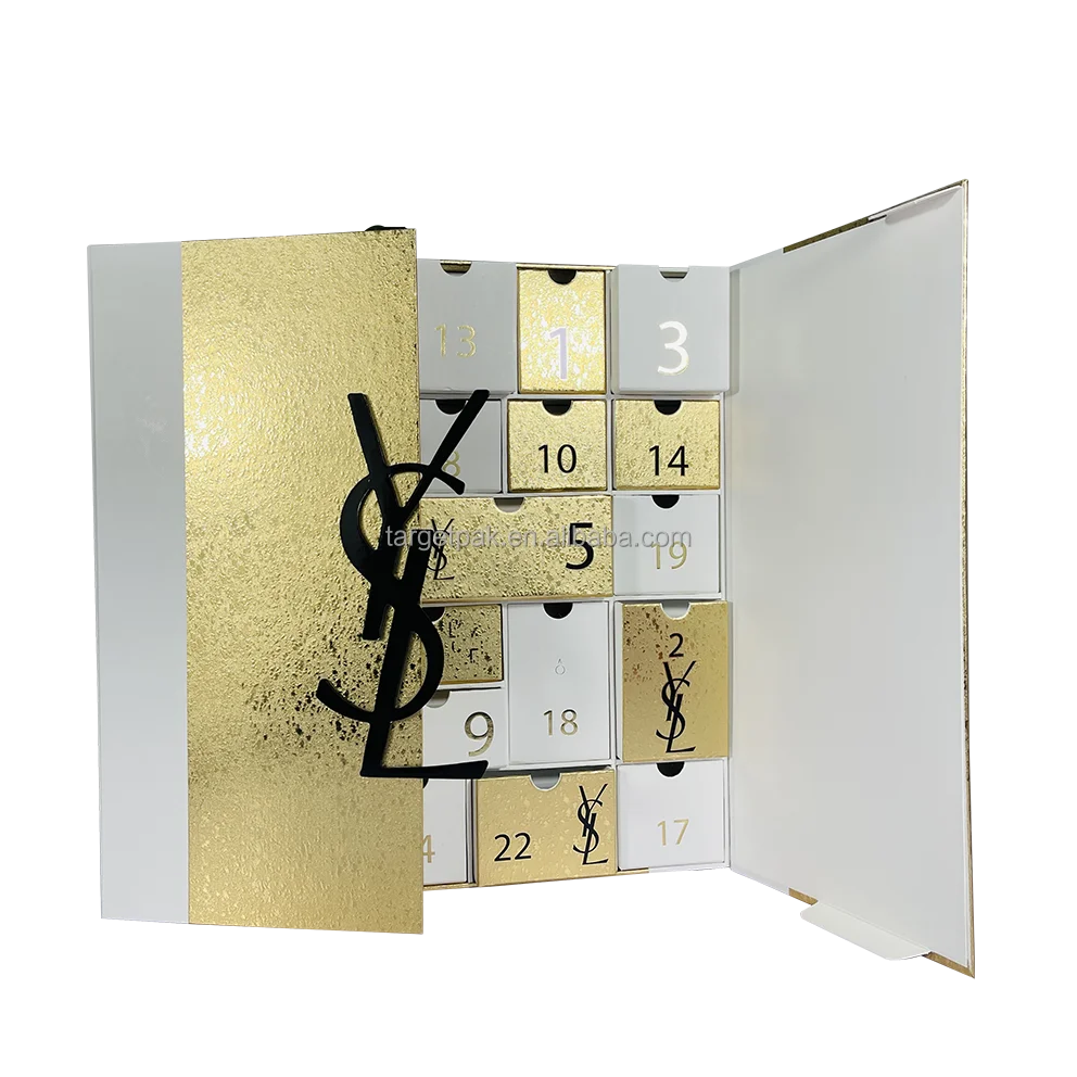 Customised Makeup 12 Days Organizer Storage Empty Christmas Calender Box Advent Packaging Gift Box For Cosmetics