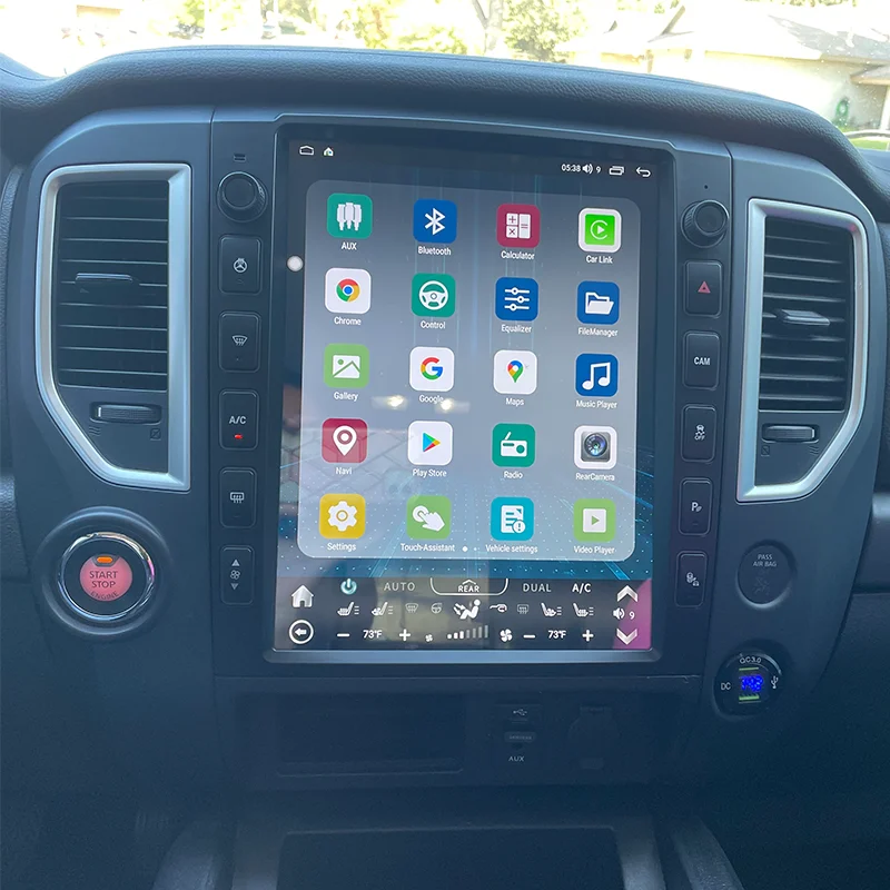 13 Inch High Volume Aftermarket Android Vertical Touch Screen GPS Navigation Car Radio Stereo for Nissan Titan XD 2016 - 2019