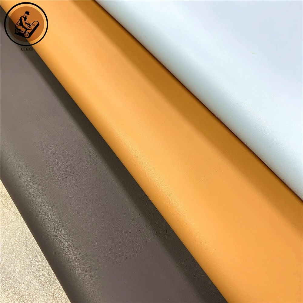 Vegetable Tanned Cow Texture PU Faux Leather for Handbags Shoes Bags Notebook Recycled Leather