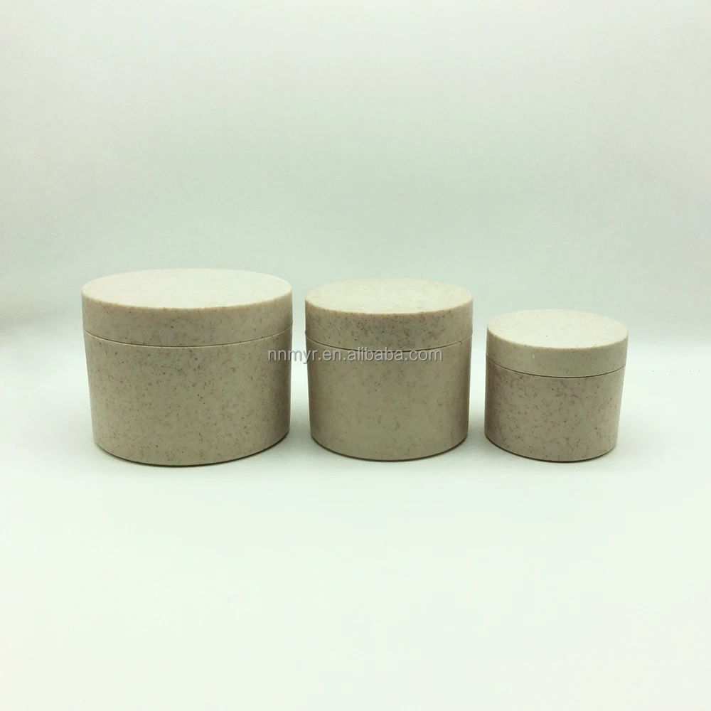 Factory spot sales Wheat Biodegradable plastic jar Primary straw cream jar for cosmetic packaging