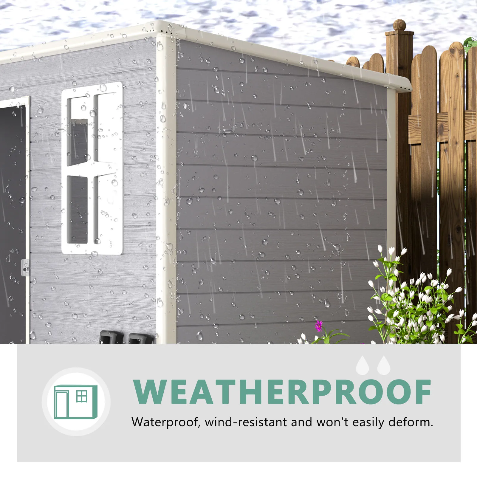 3*5ft Wholesale Outdoor Wooden Style Garden Storage Container Bins Resin Polypropylene Storage Box Shed & Storage Product